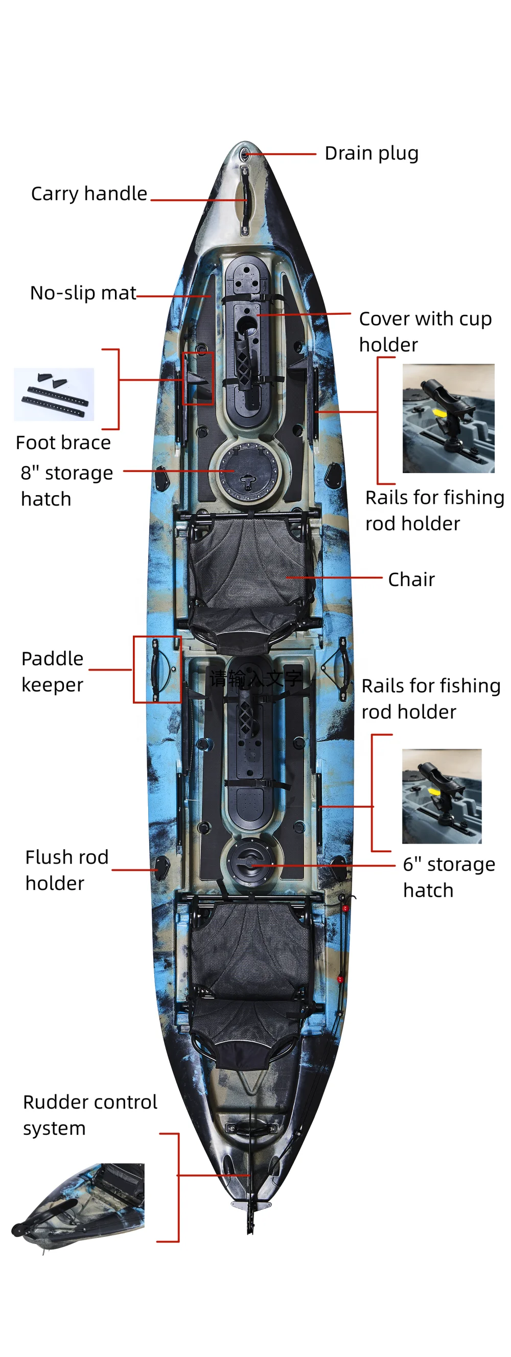 Wholesale 2-Person Plastic Kay - огляд і ціна Fishing Kayak Paddle